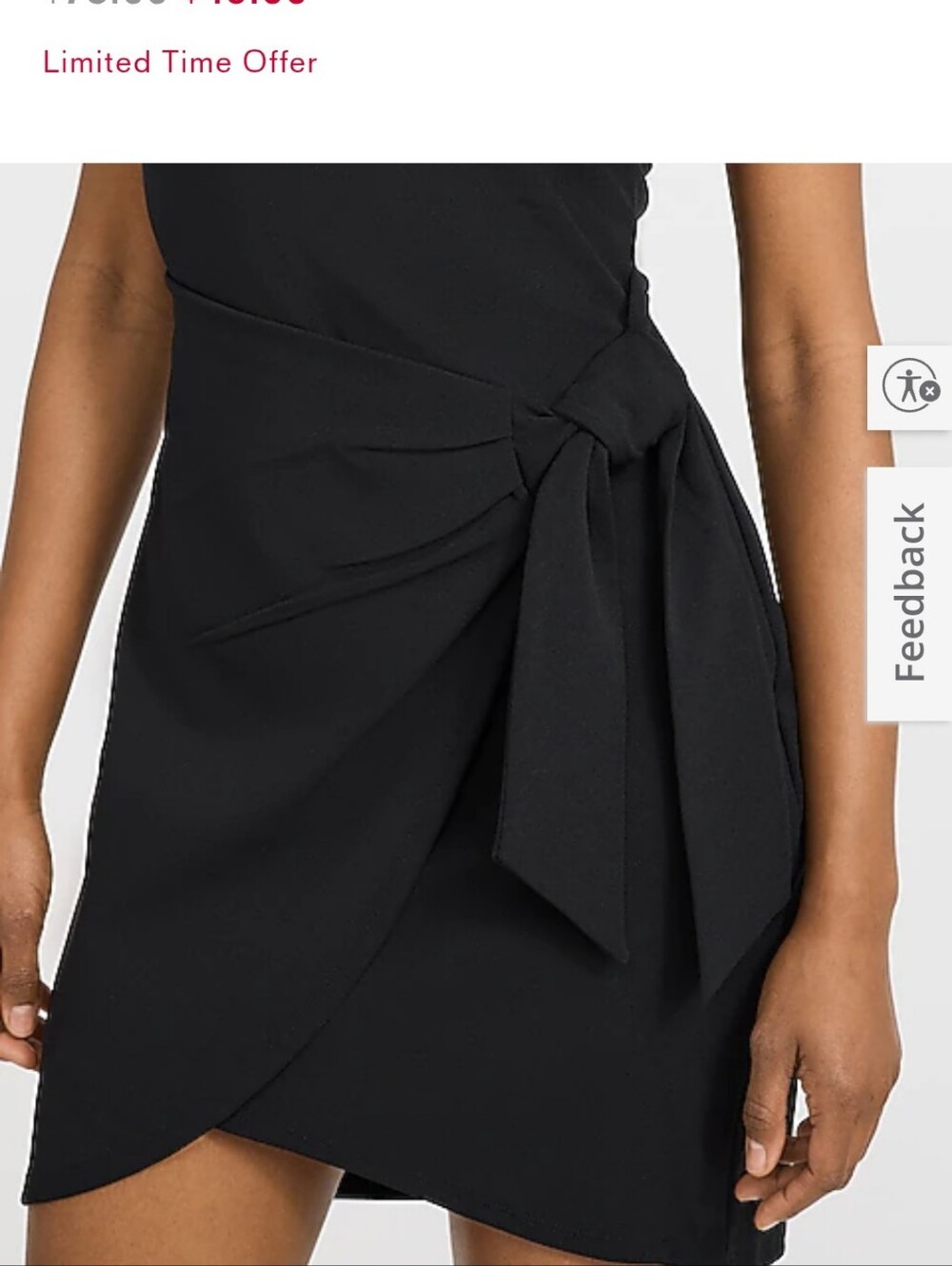 Black Tie-Waist Sleeveless Mini Dress - Picture 3 of 6